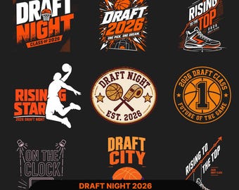 Paquete de archivos SVG y PNG de la Noche del Draft de la NBA 2026, diseños de camisetas de baloncesto (descarga digital)