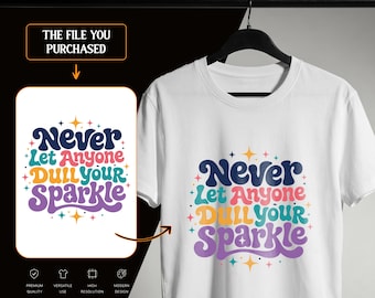 Diseño de camiseta retro con brillo inspirador en formato PNG (descarga digital)