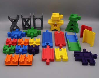 Adventskalender Set Weihnachtsgeschenk für Kind Holz Eisenbahn kompatibel mit Brio, Ikea, Lidl (Kinderspielzeug bzw. Geschenk)