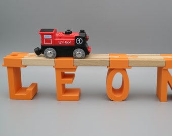Bridge pier individual name personalized for child wooden railway compatible with Brio, Ikea, Lidl (children's toy or gift)