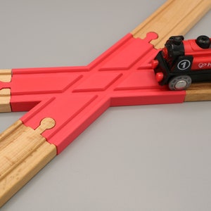 X-Crossing for Child Wooden Railway Compatible with Brio, Ikea, Lidl (Children&#39;s Toy or Gift)
