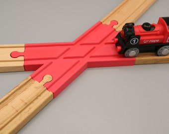 X-crossing per bambini trenino in legno compatibile con Brio, Ikea, Lidl (giocattolo o regalo per bambini)