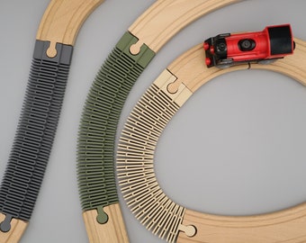 Flexible Schiene lang XXL für Kind Holz Eisenbahn kompatibel mit Brio, Ikea, Lidl (Kinderspielzeug bzw. Geschenk)