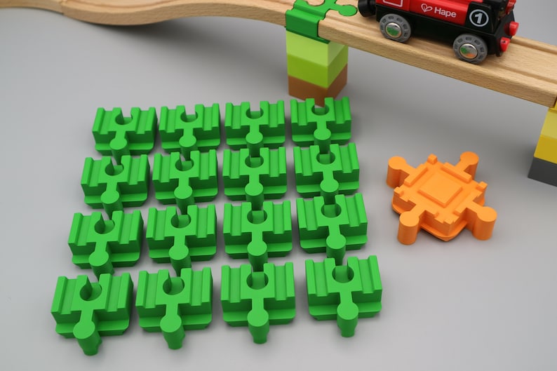 Duplo-Adapter für Holzeisenbahn-Schienen, geeignet für Brücken