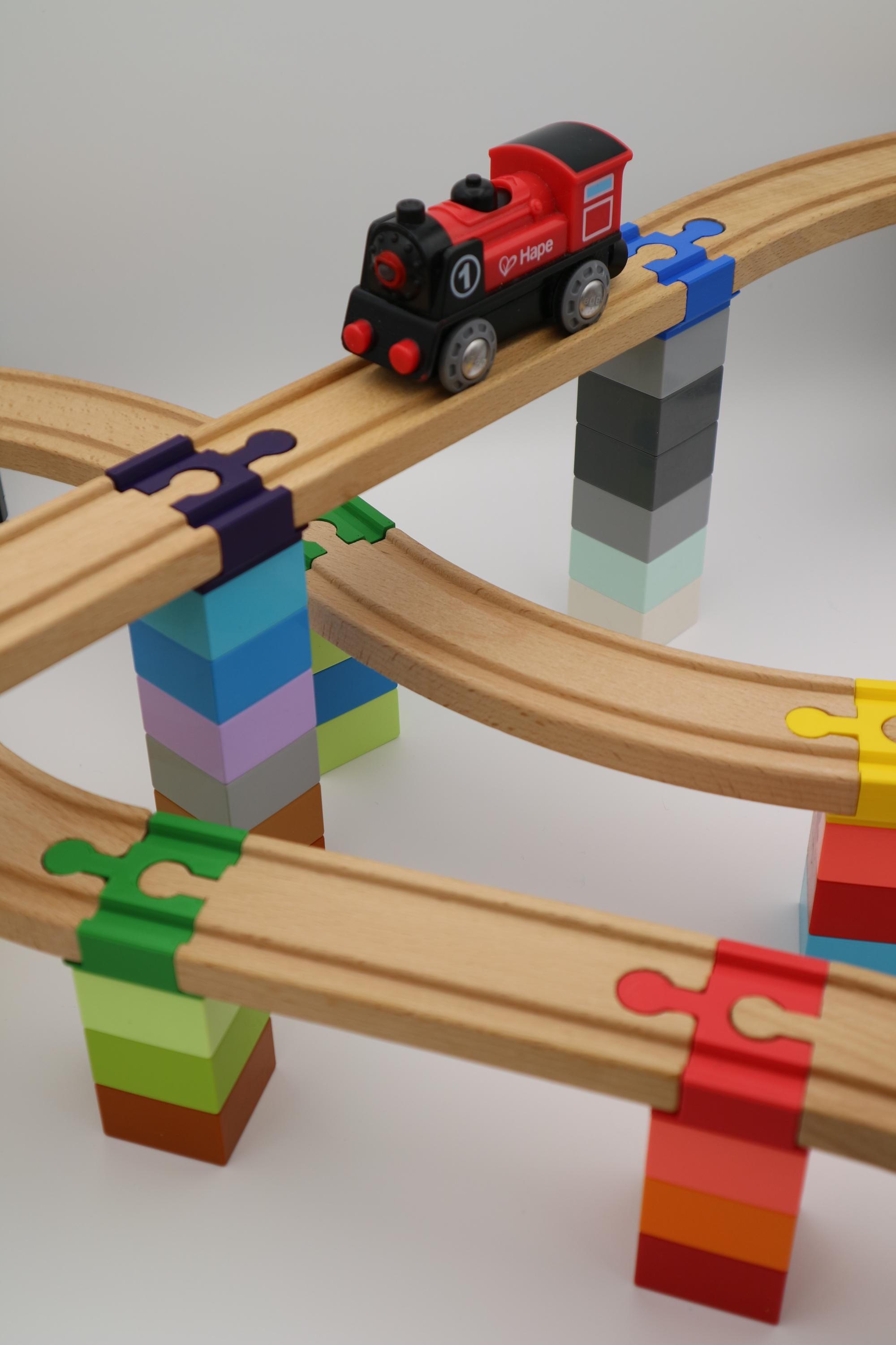 Ponte Adattatore Duplo Per Ferrovia In Legno Per Bambini - Foto 12