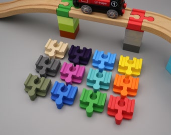 Duplo adapter bridge for children's wooden train compatible with Brio, Ikea, Lidl (children's toy or gift)