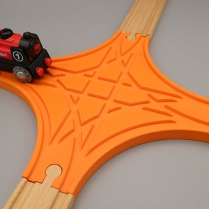 Stern-Kreuzung für Kind Holz Eisenbahn kompatibel mit Brio, Ikea, Lidl (Kinderspielzeug bzw. Geschenk)
