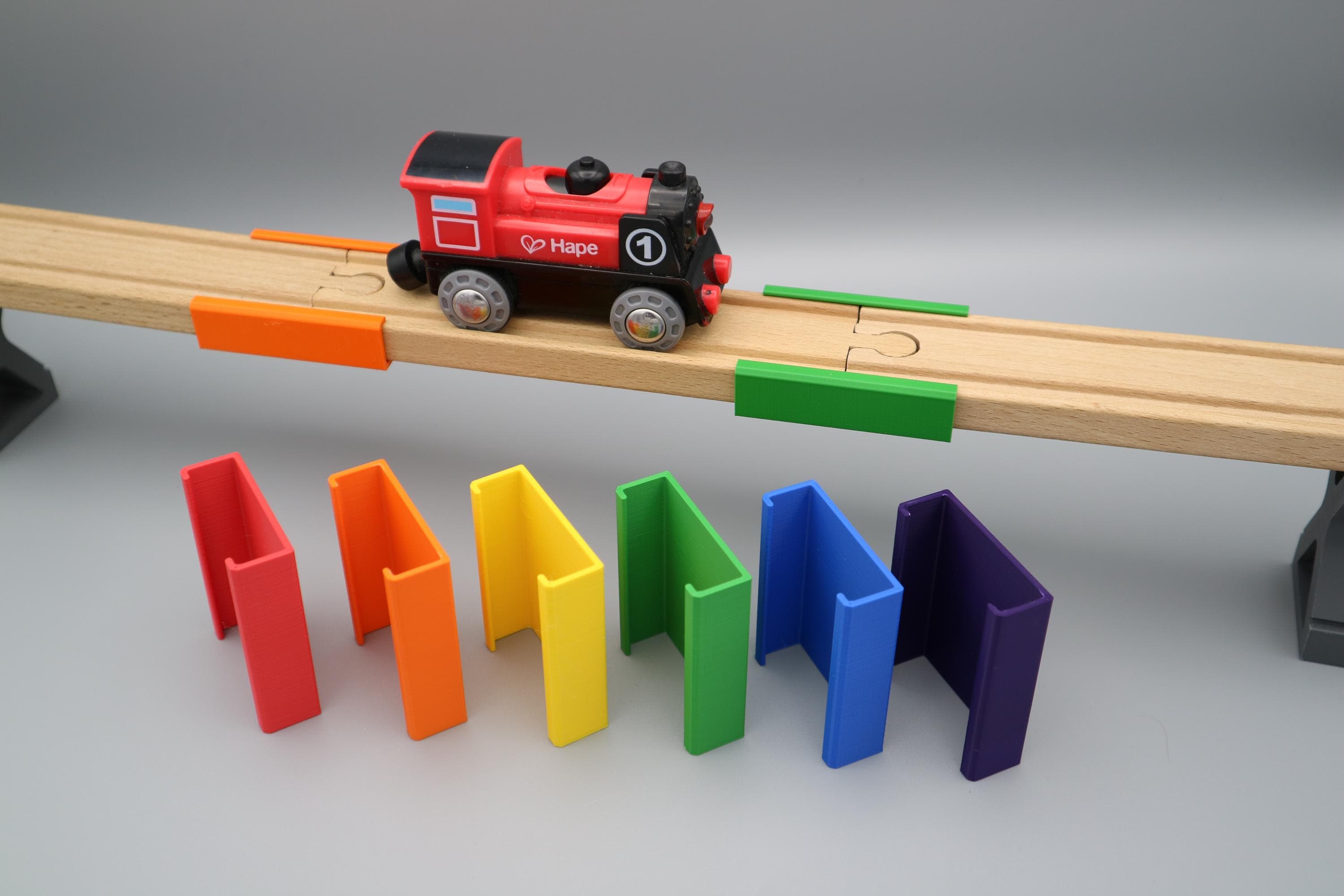 Passage à niveau 8 voies pour chemin de fer en bois compatible Brio, Ikea, Lidl (jouet enfant ou cadeau) - France