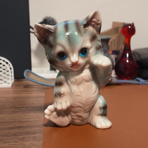 その他 SET OF VINTAGE CERAMIC BIG EYE KITTY CAT Big Eye Cat Figurine - Etsy