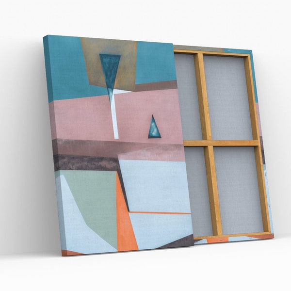 Toile Design Abstrait Moderne - Art Mural Contemporain aux Tons Pastel pour Décoration Élégante et Tendance