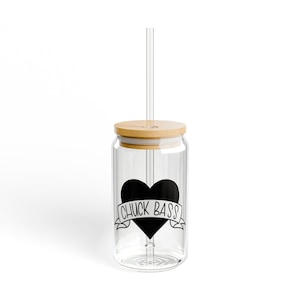Chuck Bass Heart Sipper Glass, 16oz