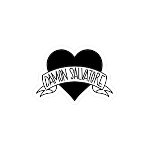 Damon Salvatore Herz Kiss-Cut Vinyl Aufkleber