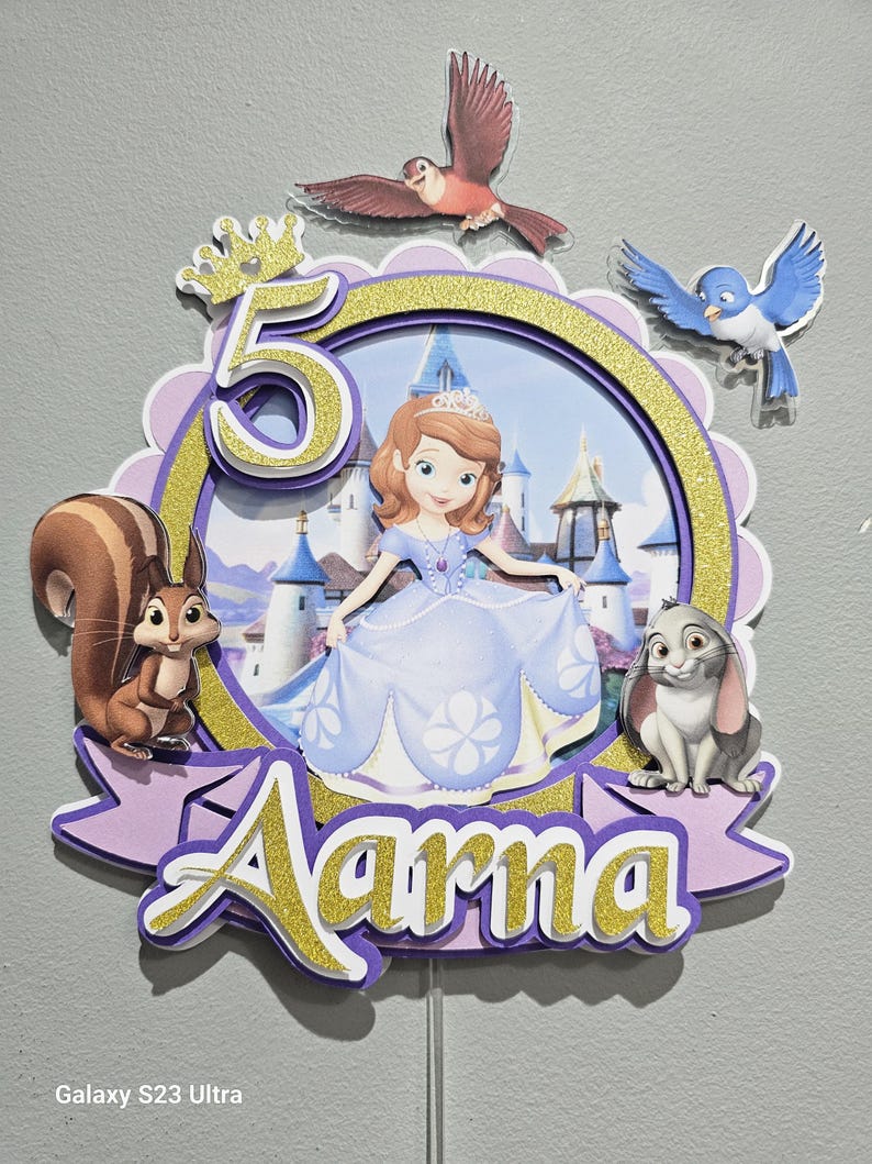 Sofia the First Inspired Cake Topper - Etsy Israel