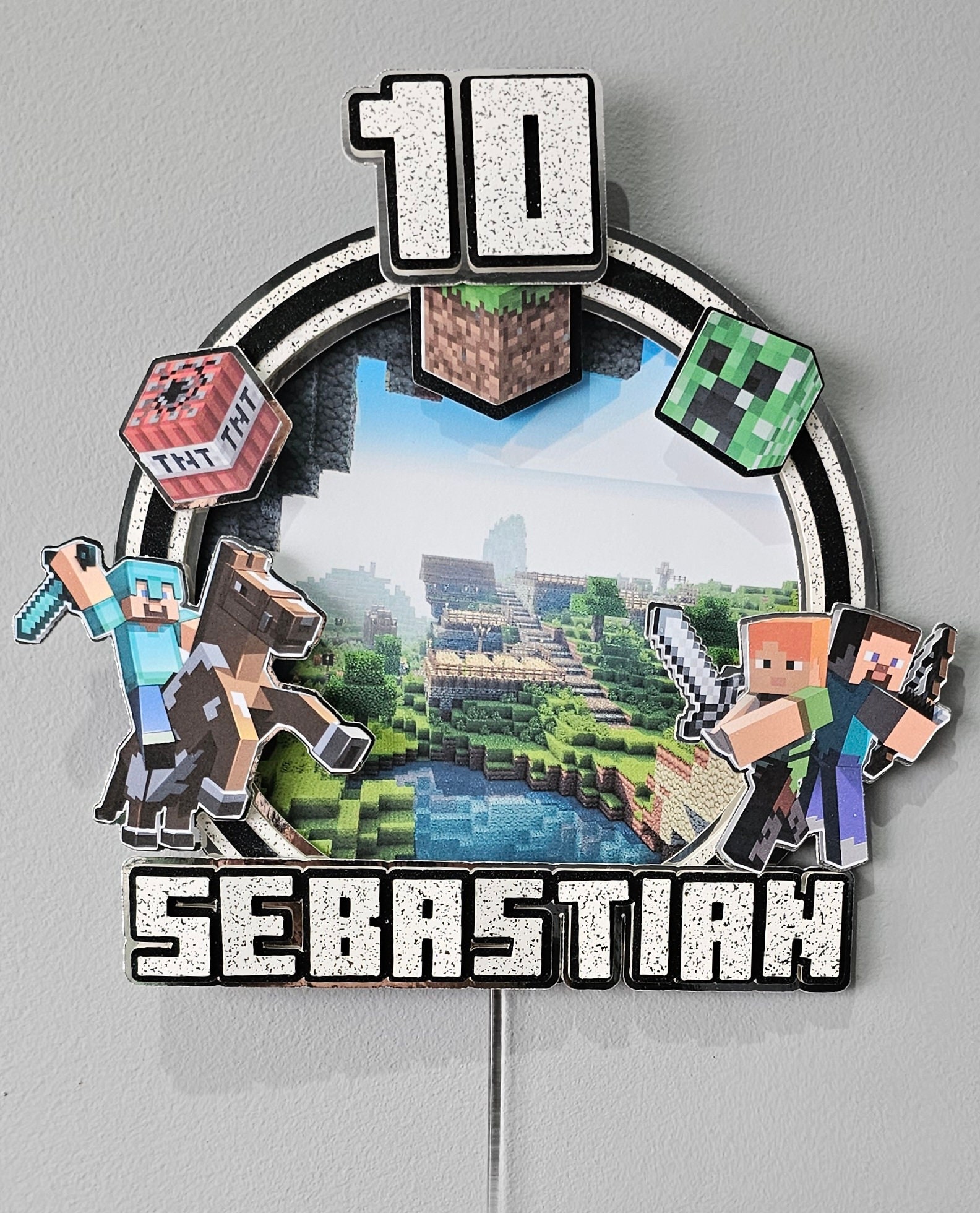 Handmade Minecraft Cake Topper