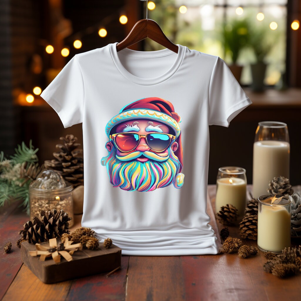 Santa PNG Design, Retro Chic Santa With Sunglasses Christmas Clipart ...