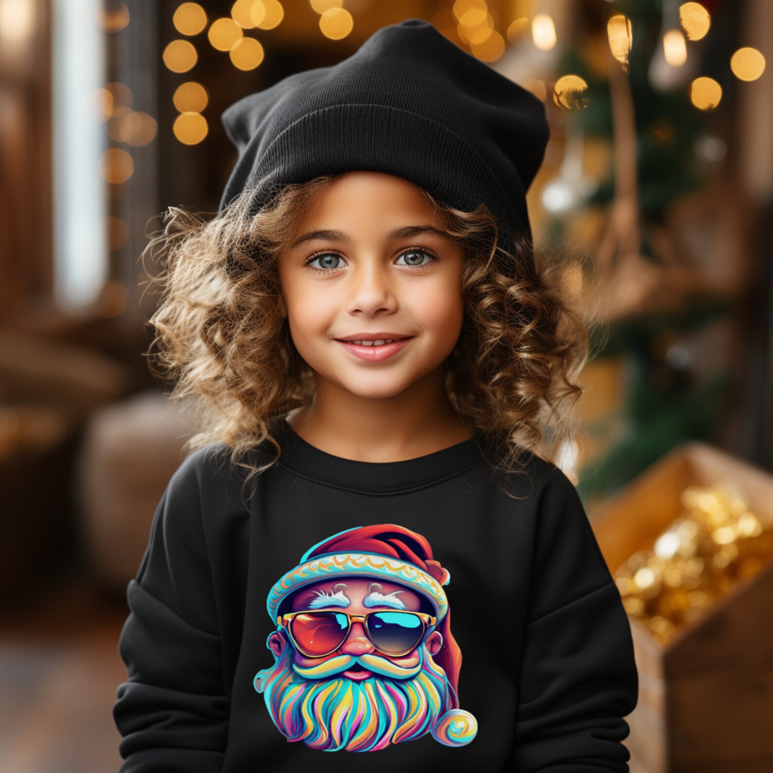 Santa PNG Design, Retro Chic Santa With Sunglasses Christmas Clipart ...