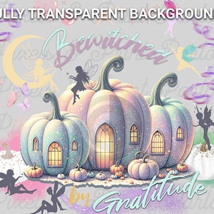 Autumn Fairy; Enchanted Fairy Art; PNG Sublimation File Instant Download, Pumpkin Fairy Village; Whimsical Print; Autumn PNG for Sublimation