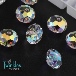 Swarovski 8mm Crystal Rondelle Bead Briolette Bead #5040-08-001AB