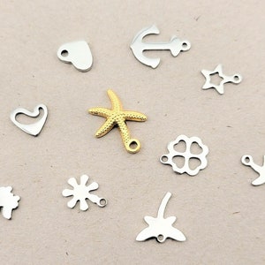 Polished Stainless Steel Flat Pendants Flat Oval Starfish