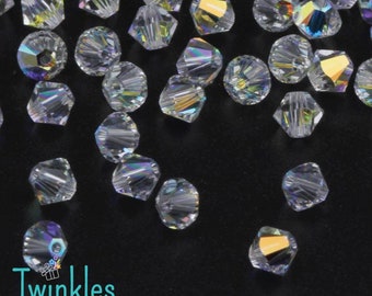 Swarovski 4mm Crystal Bicone Bead Xilion Bead #5328-4mm-001AB