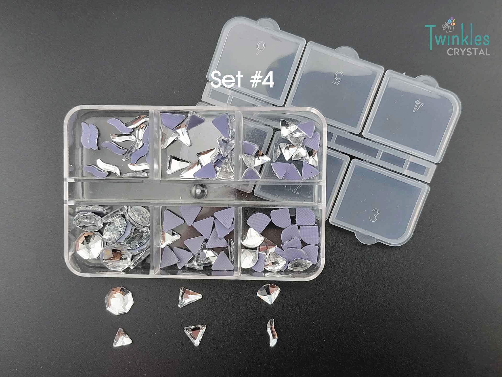 Mix Shape 96pcs Flatback Hotfix Shiny Rhinestone Nails Clothes Craft ...