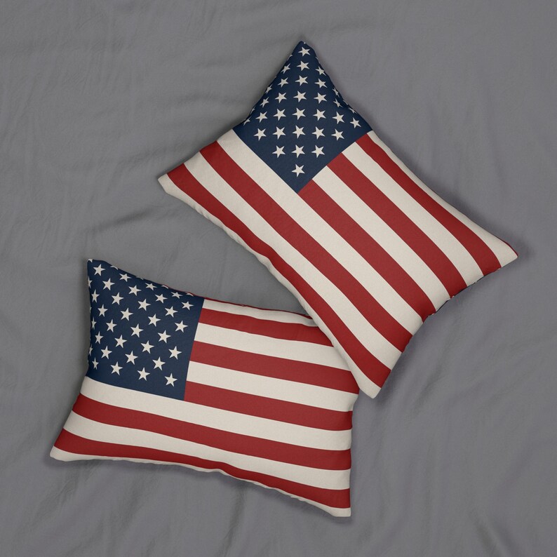 Lendenkissen mit USA-Flagge - Patriotisches amerikanisches Dekor, hergestellt in den USA Bild 5