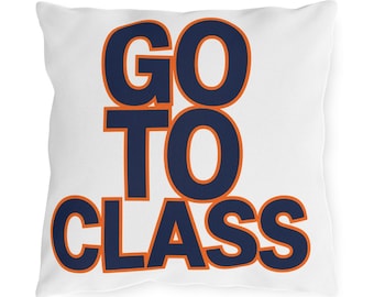 Go To Class Call Your Mom Reversible College Dorm Pillow | Choose Your School Colors | Graduation Gift | Freshman Dorm Decor | Made in USA