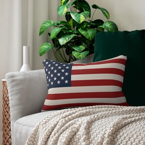 Lendenkissen mit USA-Flagge - Patriotisches amerikanisches Dekor, hergestellt in den USA Bild 6