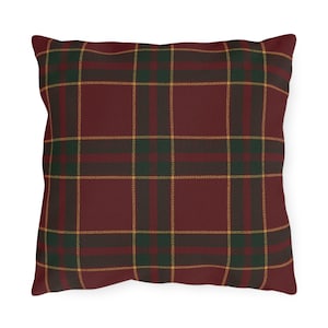 Tartan Plaid Outdoor Pillow, Elegant Checkered Cushion