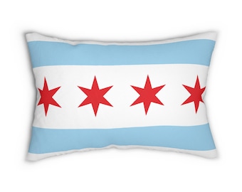 Lendenkissen mit Chicago-Flagge | Wohnaccessoires der Stadt Chicago