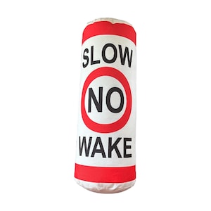 Slow No Wake Buoy Pillow: Lake House Coastal Decor