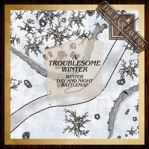Dungeons and Dragons Virtuelle Tabletop Digitale Karte Download | DnD Karte | Schnee | Eulenbär | Rolle20 | Ein unruhiger Winter | Tag/Nacht