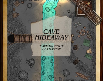 Dungeons and Dragons Virtual Tabletop Digital Map Download | DnD Battle Map| Cavern | Bandit Camp | River | Owlbear | Roll20 | Cave Hideaway