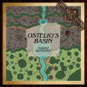 Dungeons and Dragons Virtual Tabletop Digital Map Download |DnD Battle Map | Eulenbär | Rolle20 | Ostelio-Becken | Wald | Fluss | Wasserfall