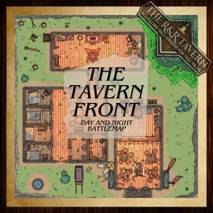 Dungeons and Dragons virtuele tabletop digitale kaart downloaden | DnD-gevechtskaart | Schuilplaats | Uilbeer | Rol20 | Het Tavernefront | Dag/nacht-kaarten