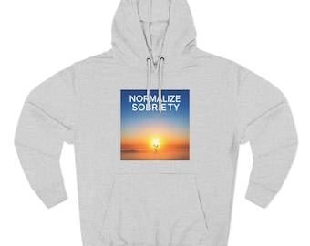 Felpa con cappuccio "Normalize Sobriety", comoda felpa, regalo motivazionale, abbigliamento per il recupero, abbigliamento motivazionale