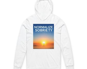 Felpa con cappuccio "Normalize Sobriety", felpa con cappuccio per il recupero, maglietta a maniche lunghe per gruppi di supporto, pullover per la vita sobria, maglione per la sensibilizzazione sulle dipendenze