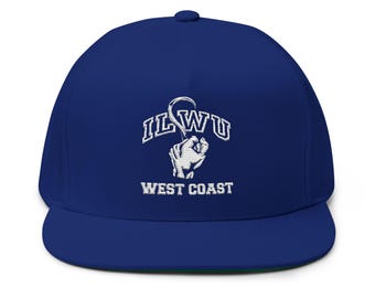 Cappellino ILWU Fist West Coast / Snapback con visiera piatta ricamata