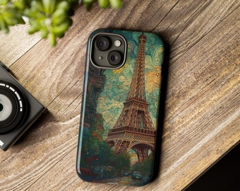 Coque pour iPhone au design unique de la Tour Eiffel, Van Gogh, Paris