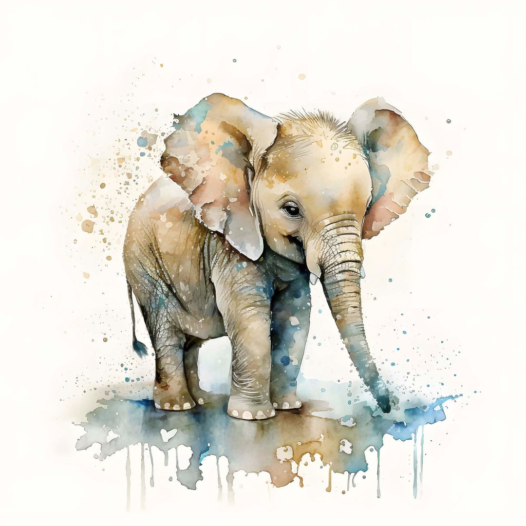 Baby Elephant Digital File Nursery Decoration for Baby Kids Room ...