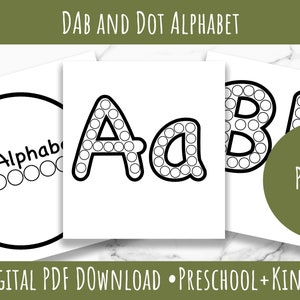Dab and Dot Alphabet / Homeschool, Worksheet Bundle, Preschool Worksheets, Kindergarten, Imprimible, Homeschool Imprimible