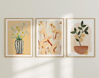 3 Maquetas de Marcos de Madera, Maqueta de Marco Vertical Minimalista Boho con Proporción 5x7, Maqueta de Póster Impreso, Maqueta de Obras de Arte, Objeto Inteligente PSD, Photopea