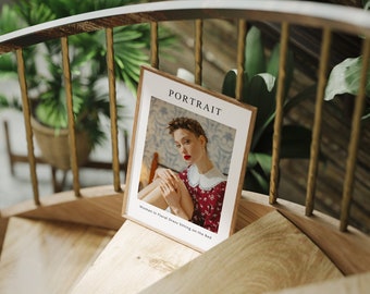 Wood Frame Mockup on Stair,5x7 Ratio Frame,Print Poster Mockup,Picture Frame Mockup,Boho Frame,Realistic Mockup,Natural light,Smart Object