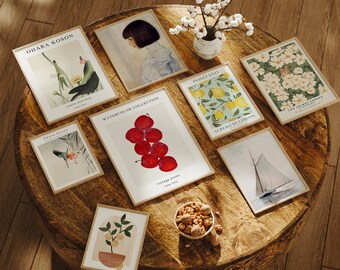 Galerij Frame Set Mockup, 3x4 verhouding Boho Frame Mockup, 8 Frames Vintage Interieur Mockup, Digitale Poster Set Mockup, Realistische Mockup