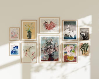 Minimalist Gallery Wall Art Mockup,Set of 10 Frames Mockup,3x4 Interior Art Mockup,Picture Frame Mockup,Art Print Mockup,Smart Object