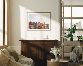 Horizontal Wood Frame Mockup in Living Room,4x3 Ratio Frame Mock-Up,Art Print Display,Print Poster Mockup,Modern Interior Art Mockup Psd