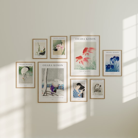 Gallery Wall Set Mockup,8 Wood Frame Mockups,5x7 Ratio Boho