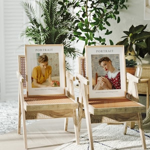 2 Wood Frame Mockup,3x4 Ratio Boho Frame Mockup,Vintage Frame Mockup,Print Poster Mockup,Minimalistic Interior Mockup,Vertical Portrait