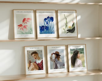 Gallery Frame Set Mockups,6 Frames Boho Wood Frame Mockup 3x4 Ratio Minimalist Vertical Frame Mockup,Print Poster Mockup,Art Print Mockup