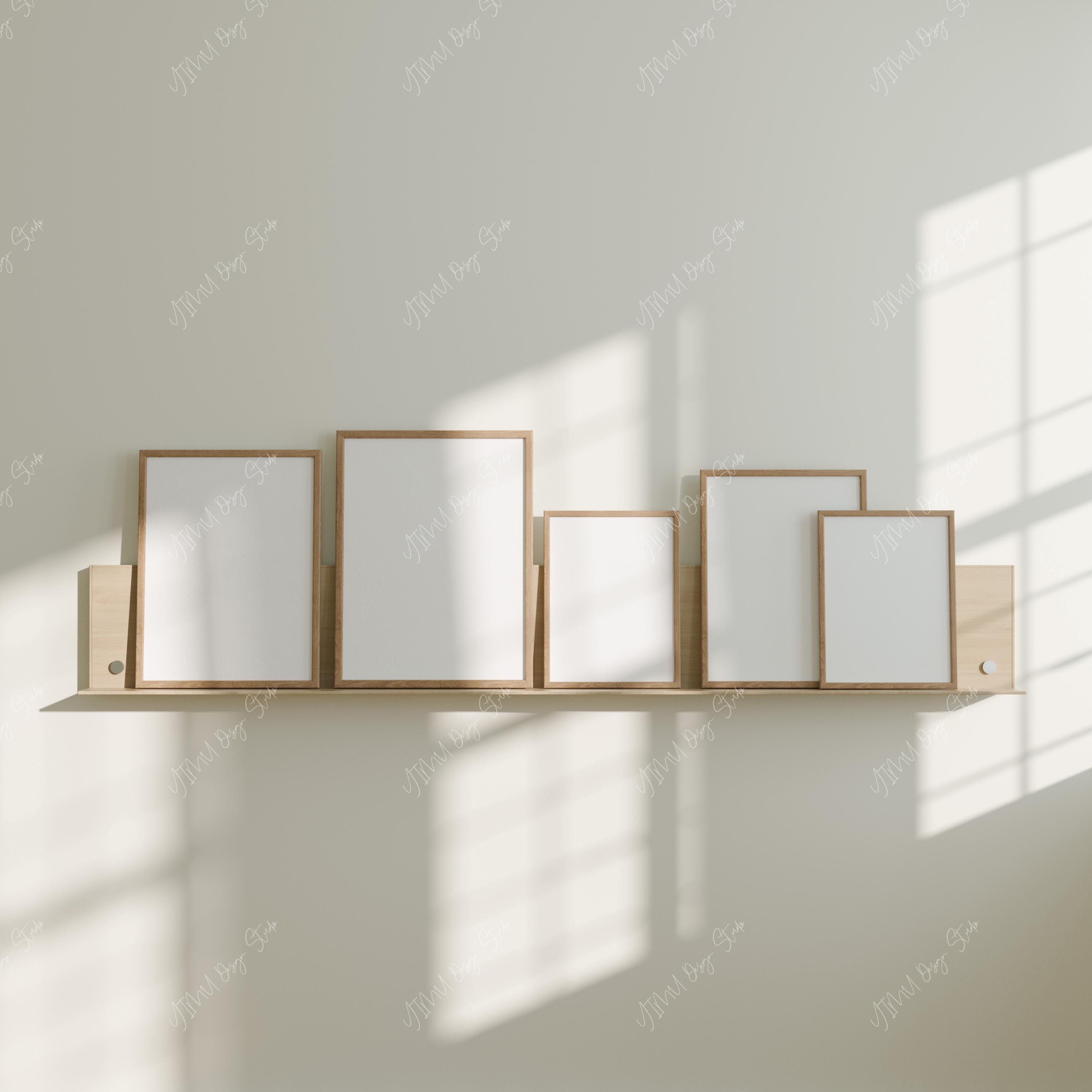 Set of 5 Wood Frame Mockup,3x4 Room Gallery Wall Mockup,minimal